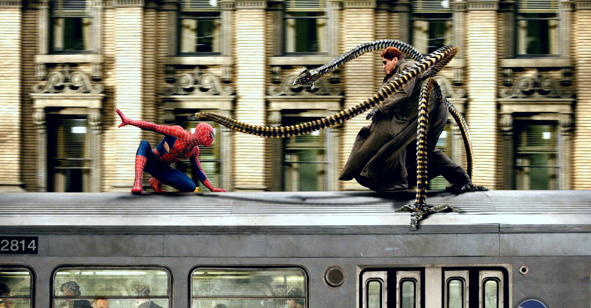 spider man momentos clave cine escena tren