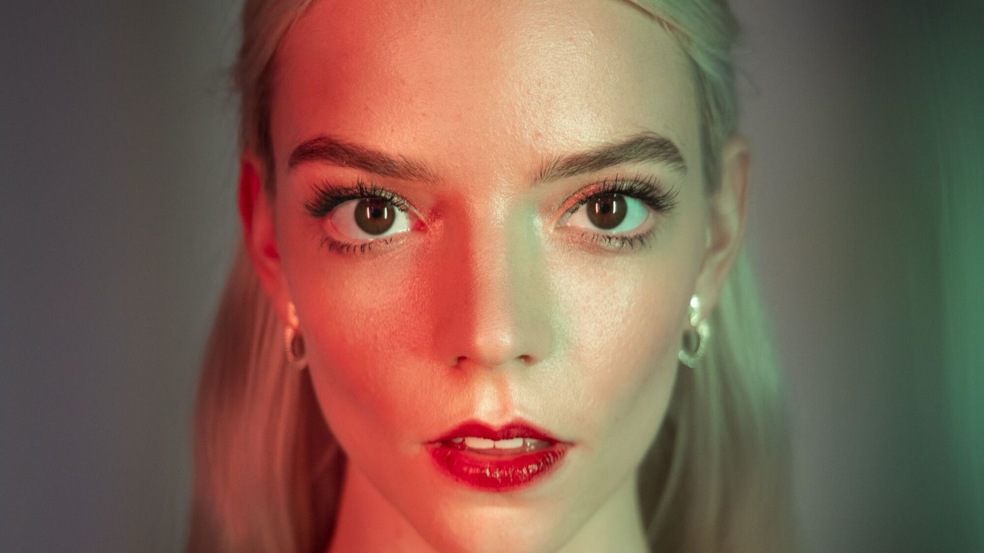 anya taylor joy en retrato con diferentes colores