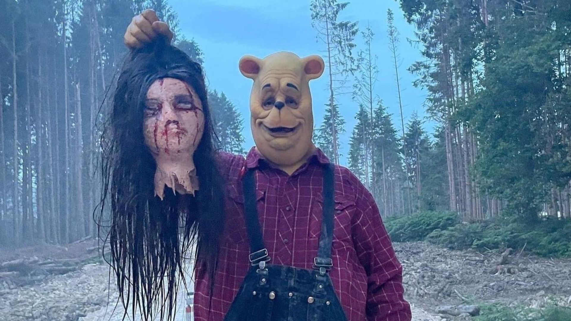 Oso Pooh detrás de cámaras del slasher 