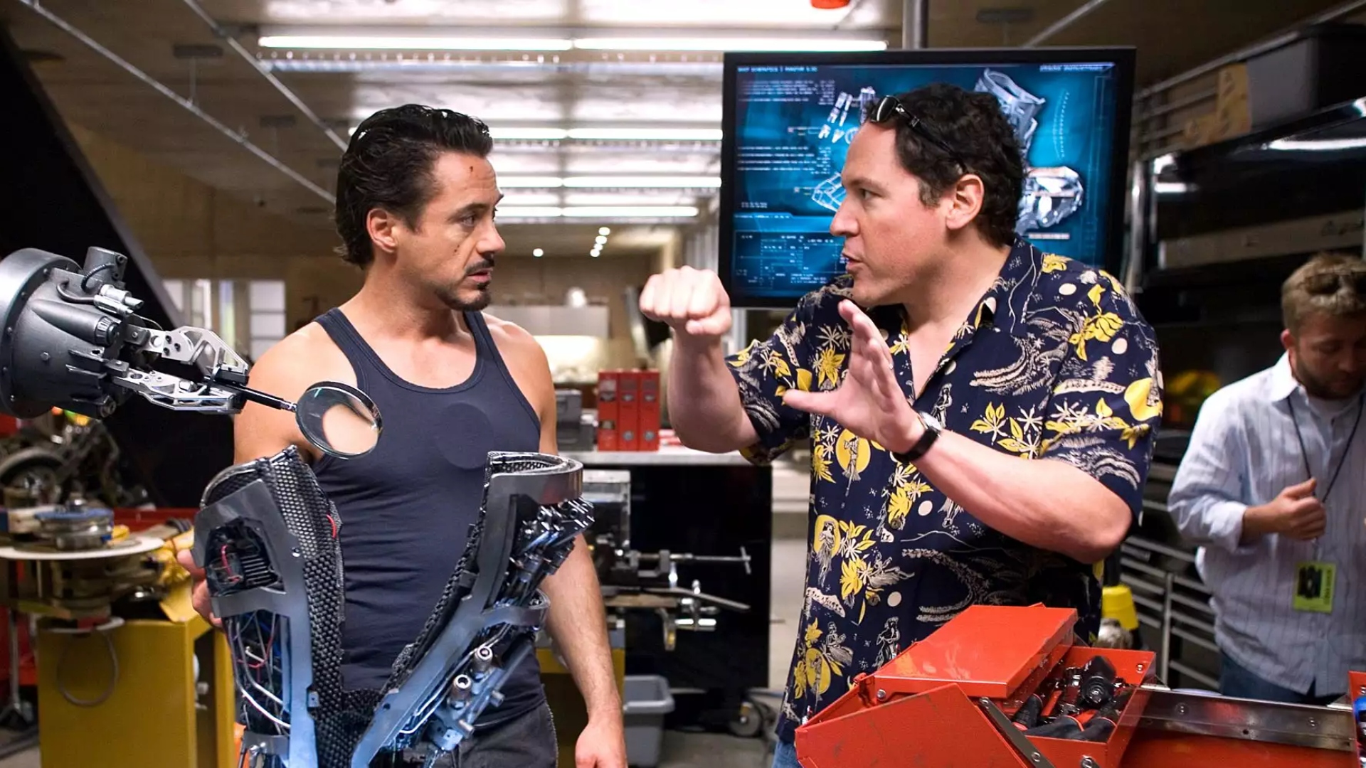 Jon Favreau dirigiendo Iron Man 2008 