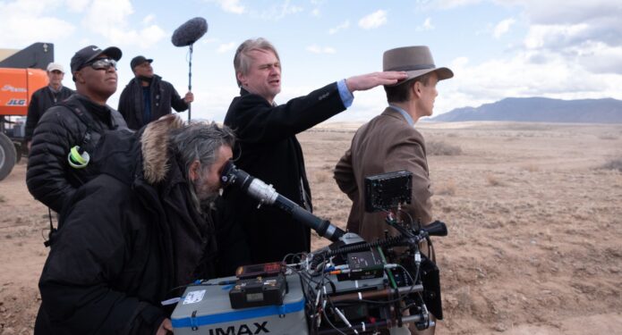 Christopher Nolan y Cillian Murphy en el set de Oppenheimer