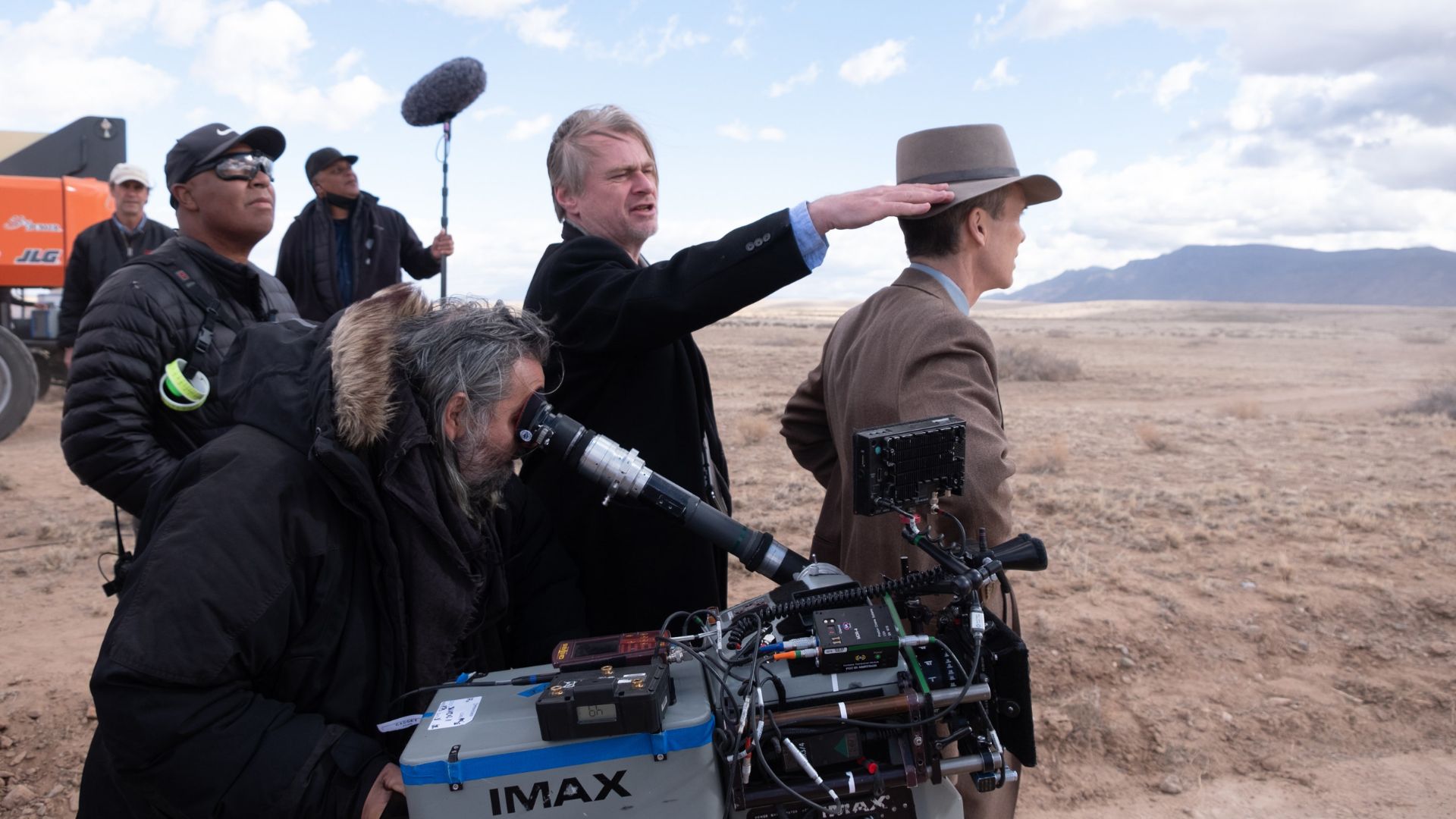 Christopher Nolan y Cillian Murphy en el set de Oppenheimer