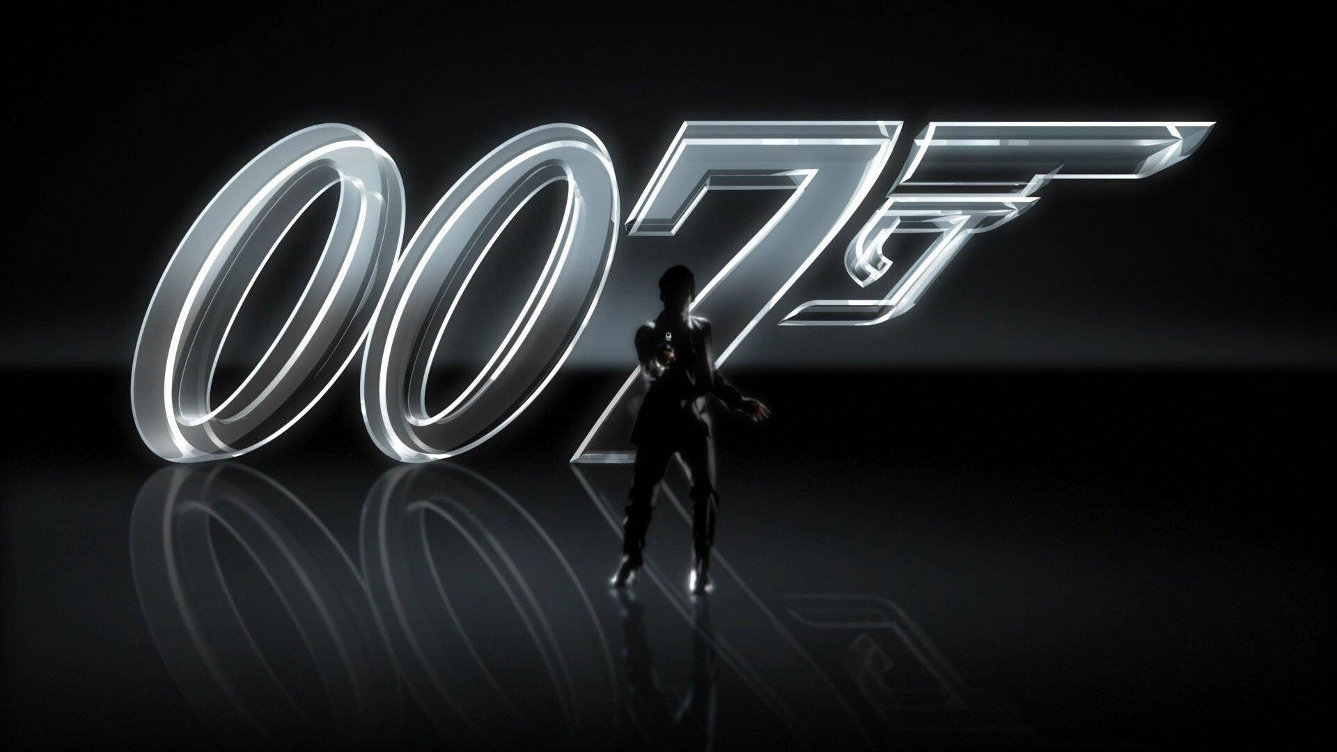 Logo 007 con sombra de James Bond