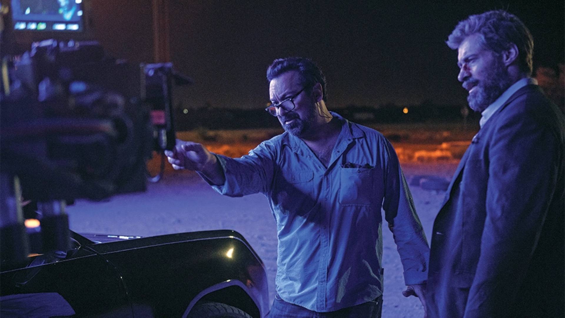 James Mangold dirige a Hugh Jackman en el set de Logan