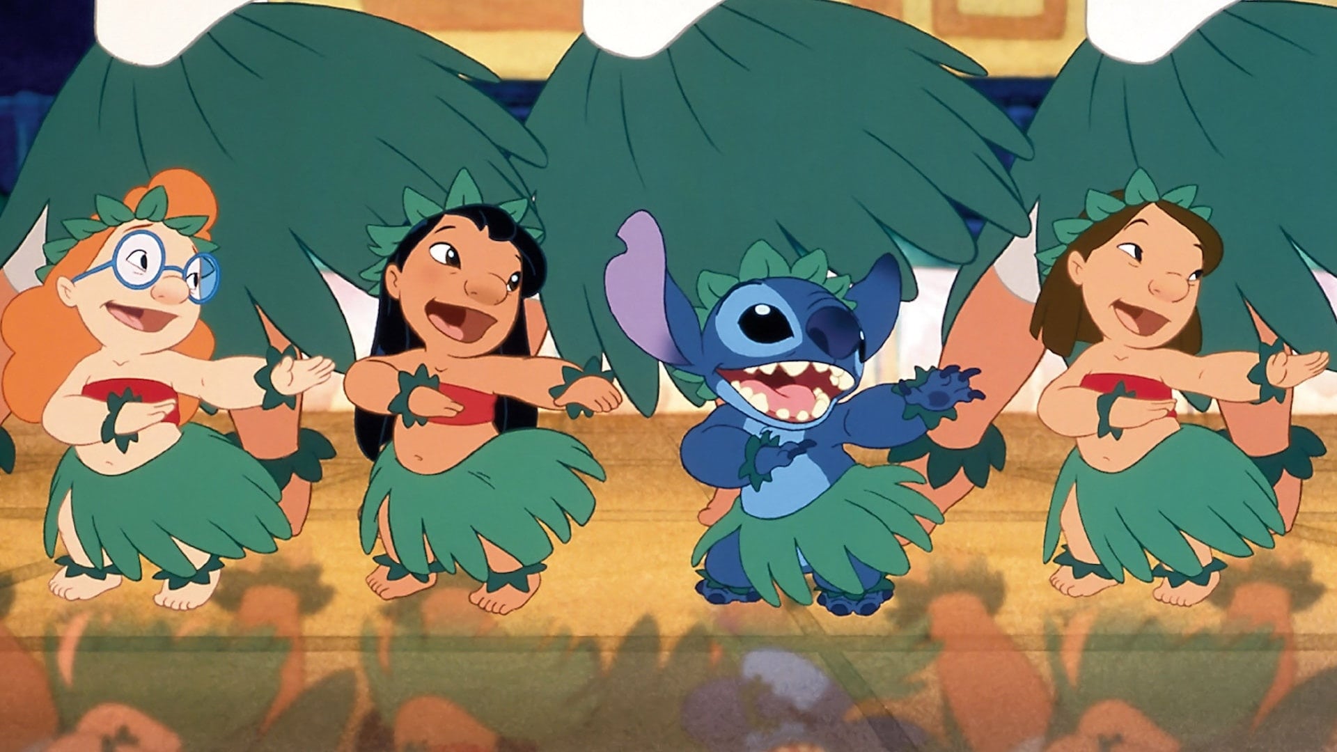 Lilo Stitch bailando hawaiano