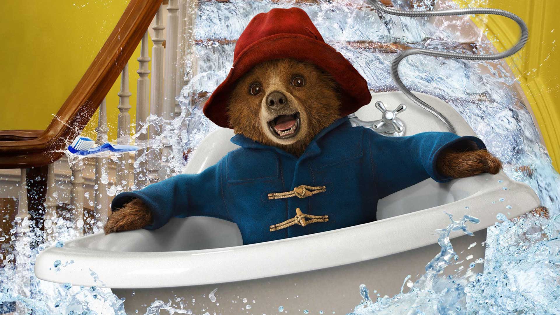 Paddington cayendo de escalera inundada en tina