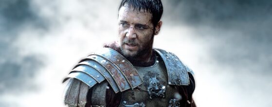 Russell Crowe en imagen promocional de Gladiador de Ridley Scott