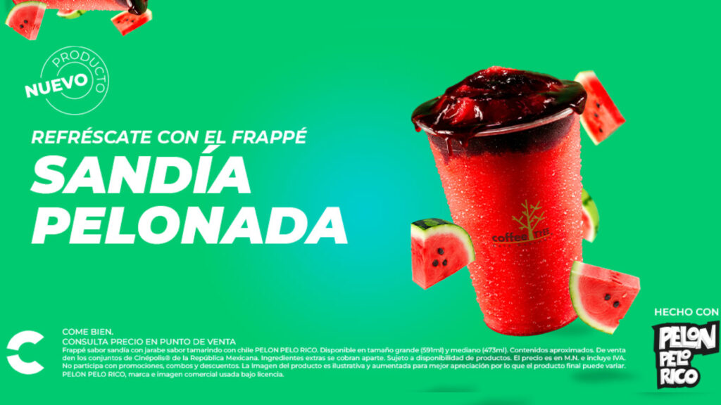 Que tu visita al cine tenga el sabor del nuevo Frappé Sandía Pelonada ¡Conócelo!