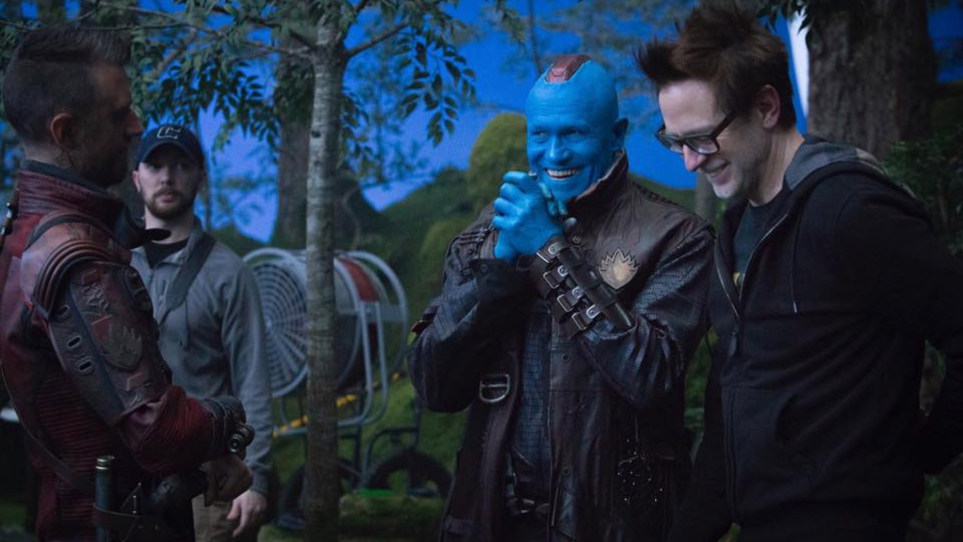 James Gunn, Sean Gunn y Michael Rooker en Guardianes de la Galaxia Vol. 2