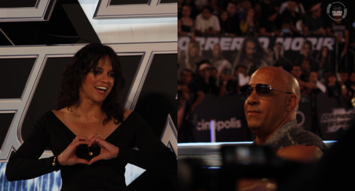 Michelle Rodriguez y Vin Diesel en México premiere Rápidos y furiosos X