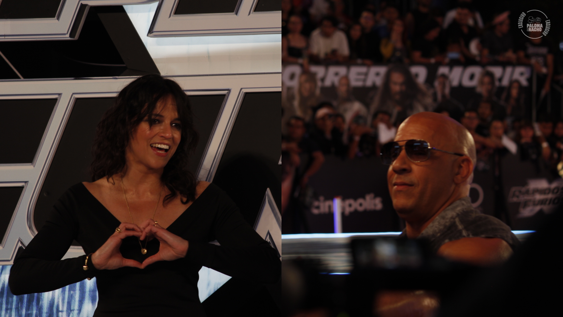 Michelle Rodriguez y Vin Diesel en México premiere Rápidos y furiosos X