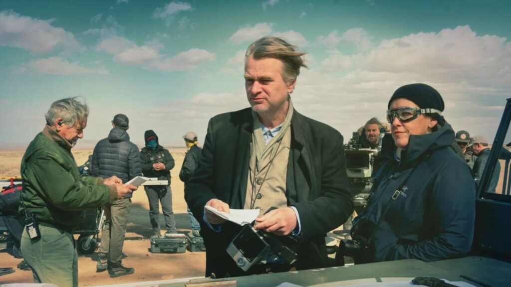 Nolan en el set de Oppenheimer