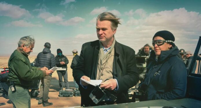 Nolan en el set de Oppenheimer