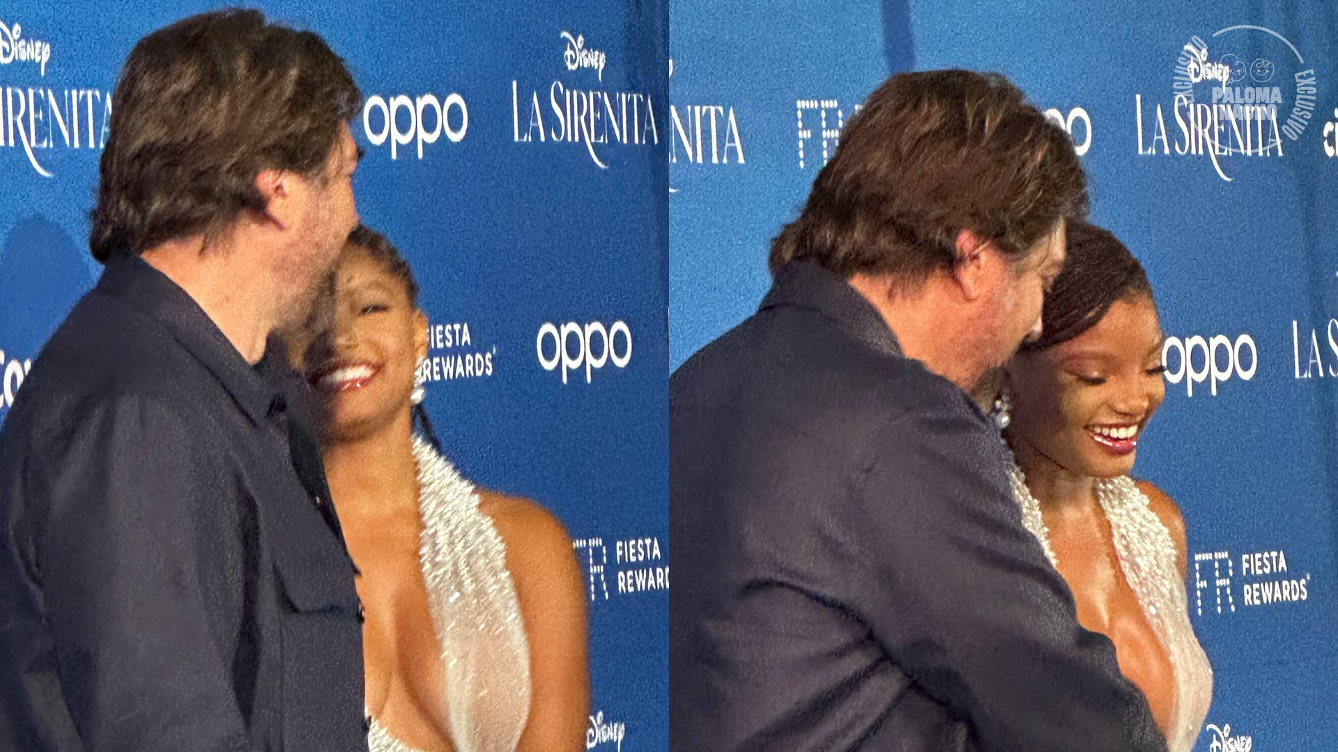 halle-bailey-javier-bardem-abrazados-premiere-la-sirenita