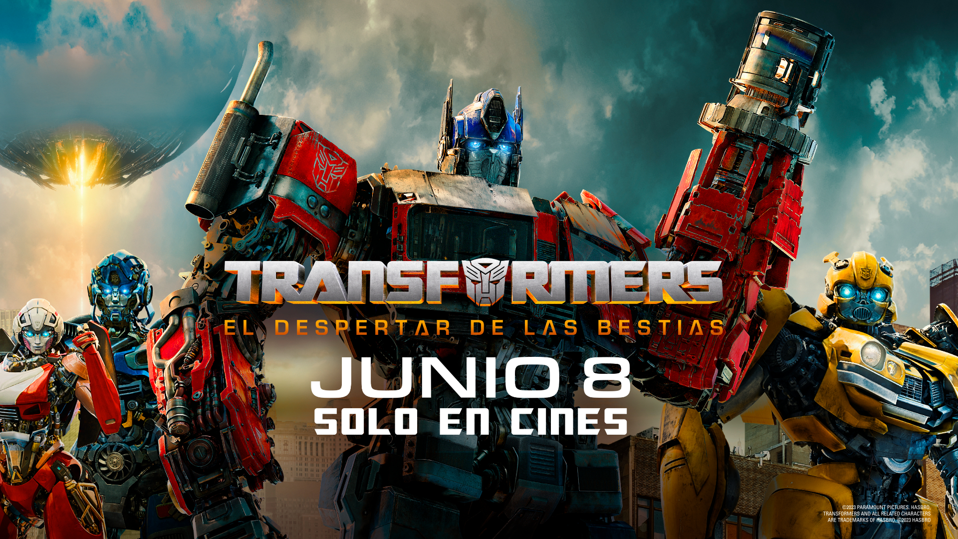 Transformers El despertar de las bestias palomera de Optimus Prime y vasos coleccionables