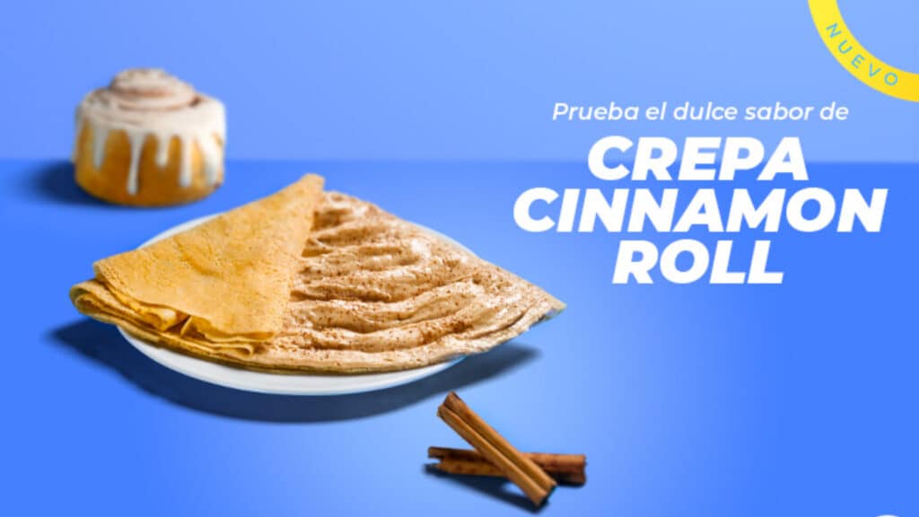 Disfruta de los mejores estrenos con la nueva Crepa Cinnamon Roll