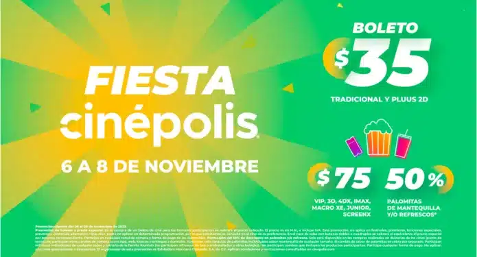 Fiesta Cinépolis del 6 al 8 de noviembre