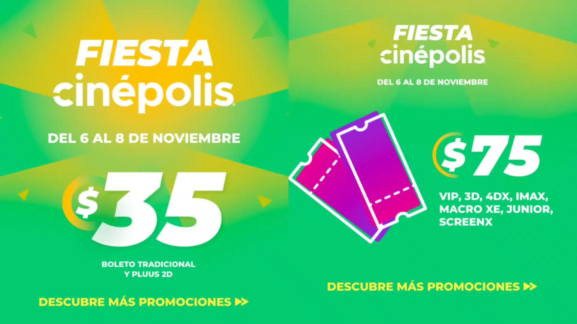 Precio de los boletos en el cine en promoción