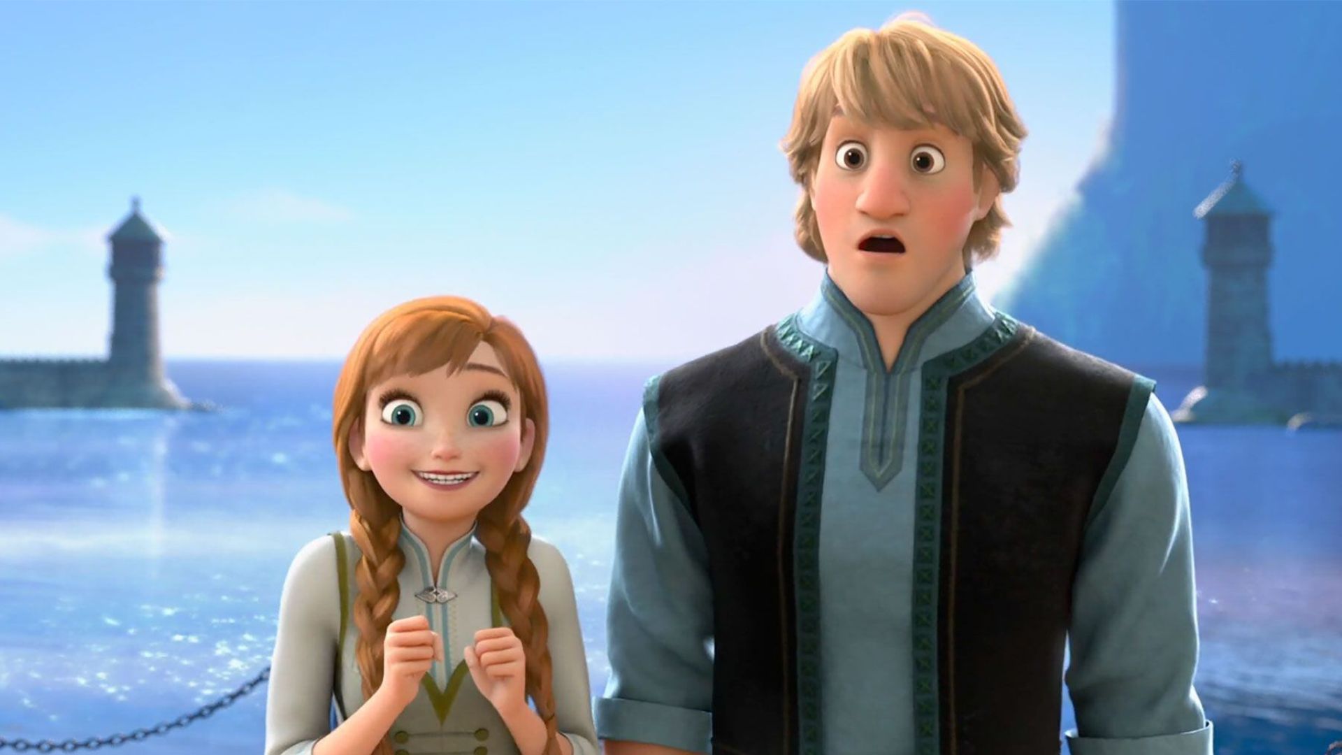 Anna y Kristoff se conocen y viajan juntos en trineo Mejores momentos Frozen una aventura congelada