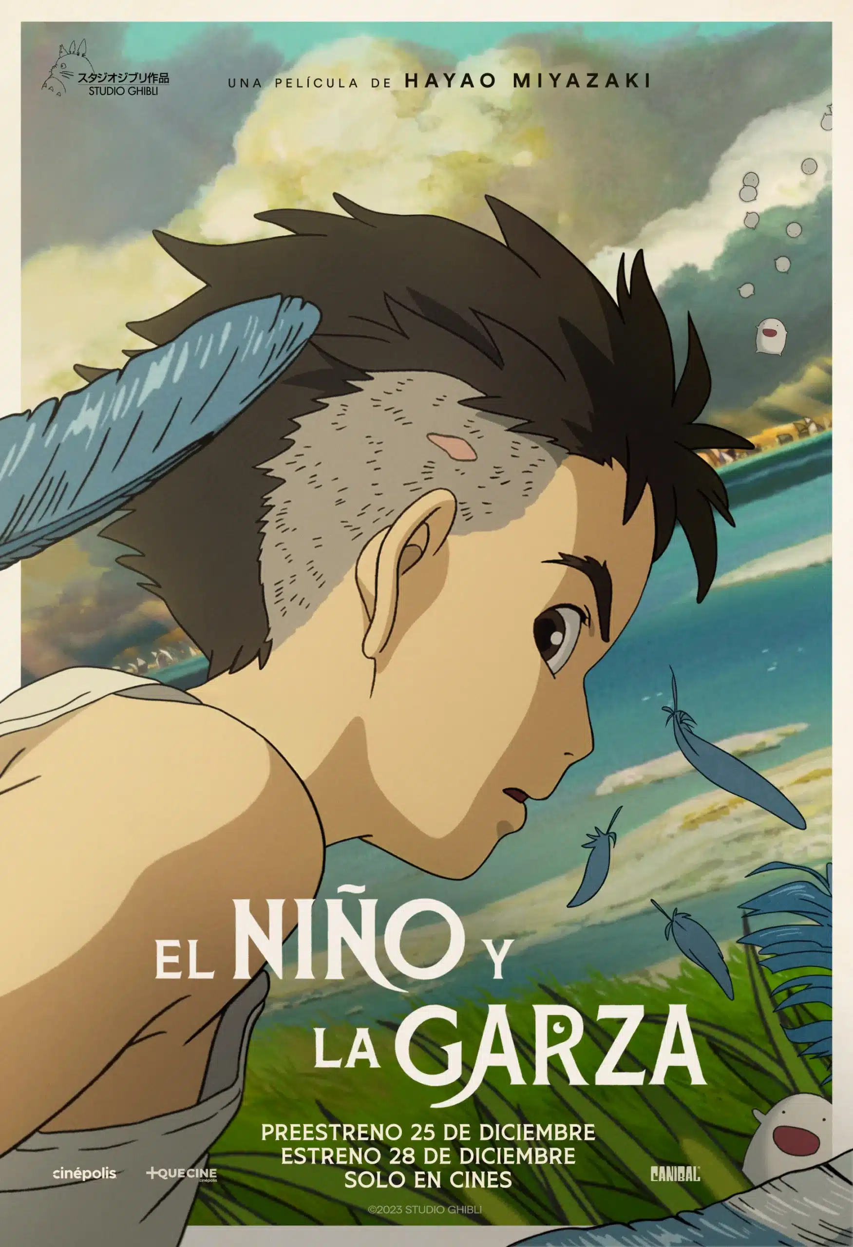 El niño y la garza póster en español