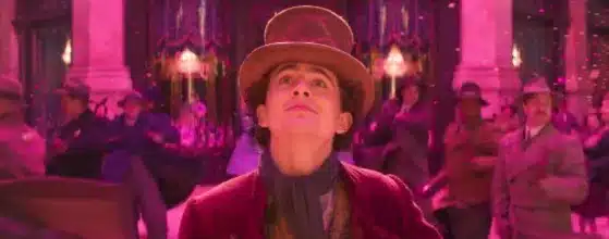 Timothée Chalamet in the musical adventure film Wonka