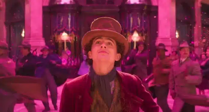 Timothée Chalamet in the musical adventure film Wonka