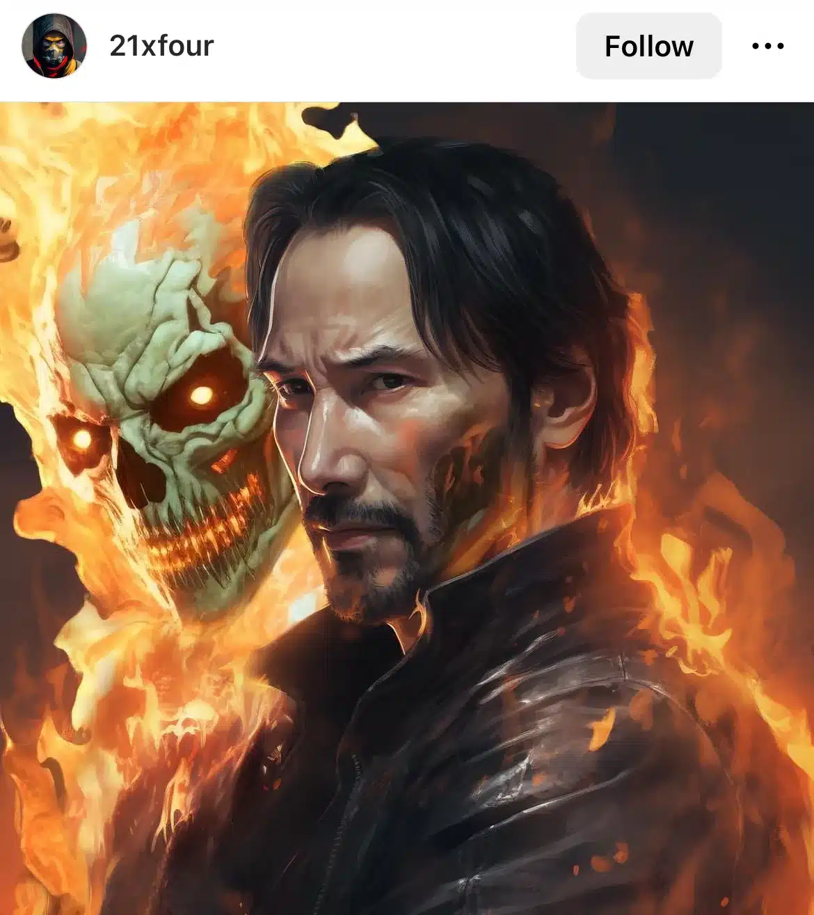 keanu reeves, ghost rider, mcu, fanart