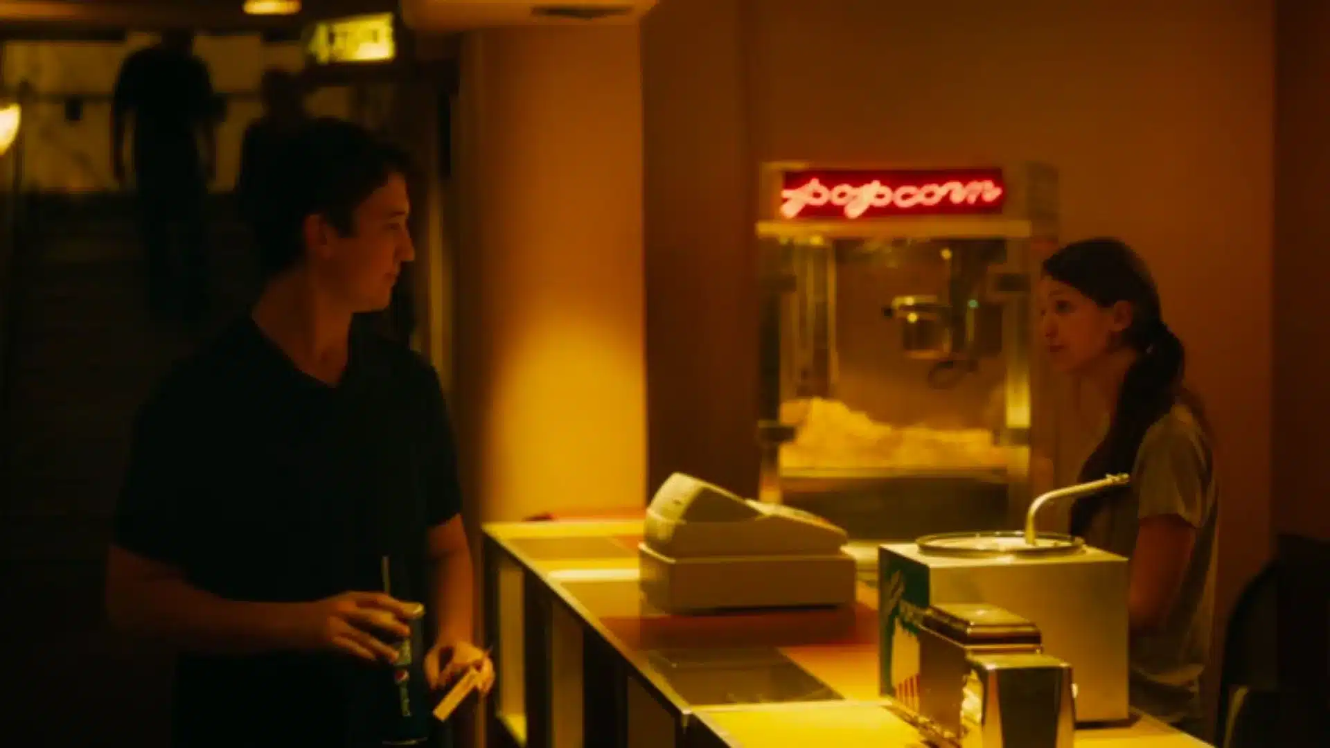 Escena de Whiplash comprando palomitas