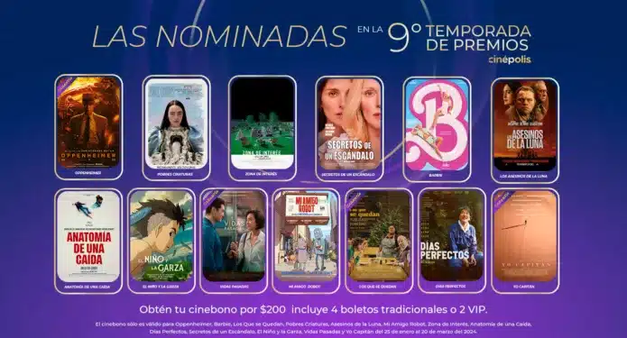 Las nominadas al Oscar para ver en Cinépolis 2024