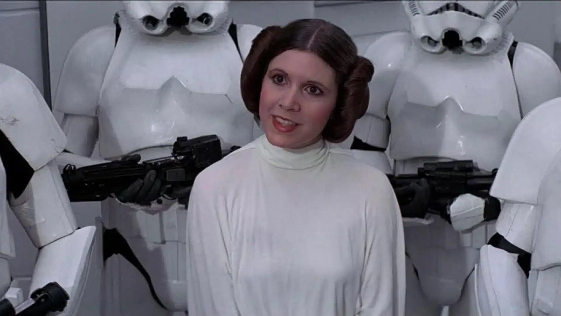 Carrie Fisher como la princesa Leia.