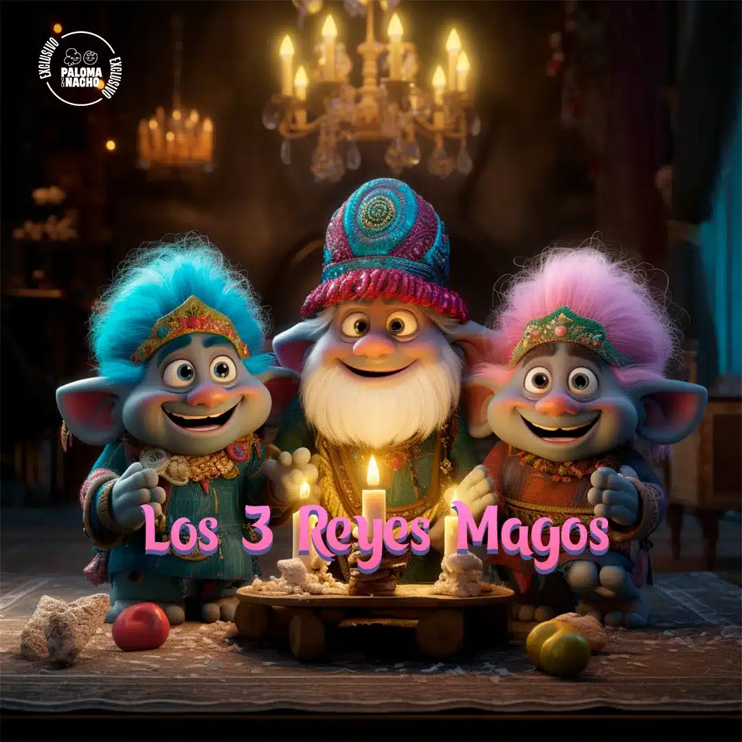 Reyes Magos al estilo Trolls (IA)