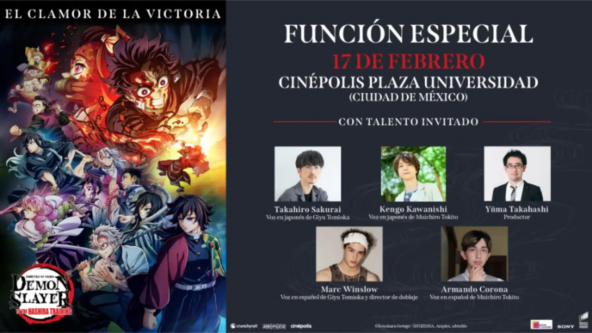 Demon Slayer función especial con talento Plaza Universidad 