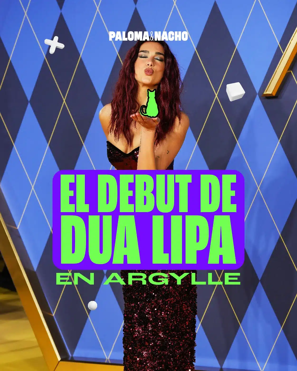 Dua Lipa y el gatito Alfie en Argylle