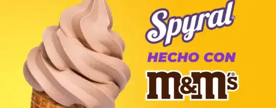 Helado spyral con M&M´s