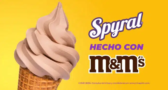 Helado spyral con M&M´s