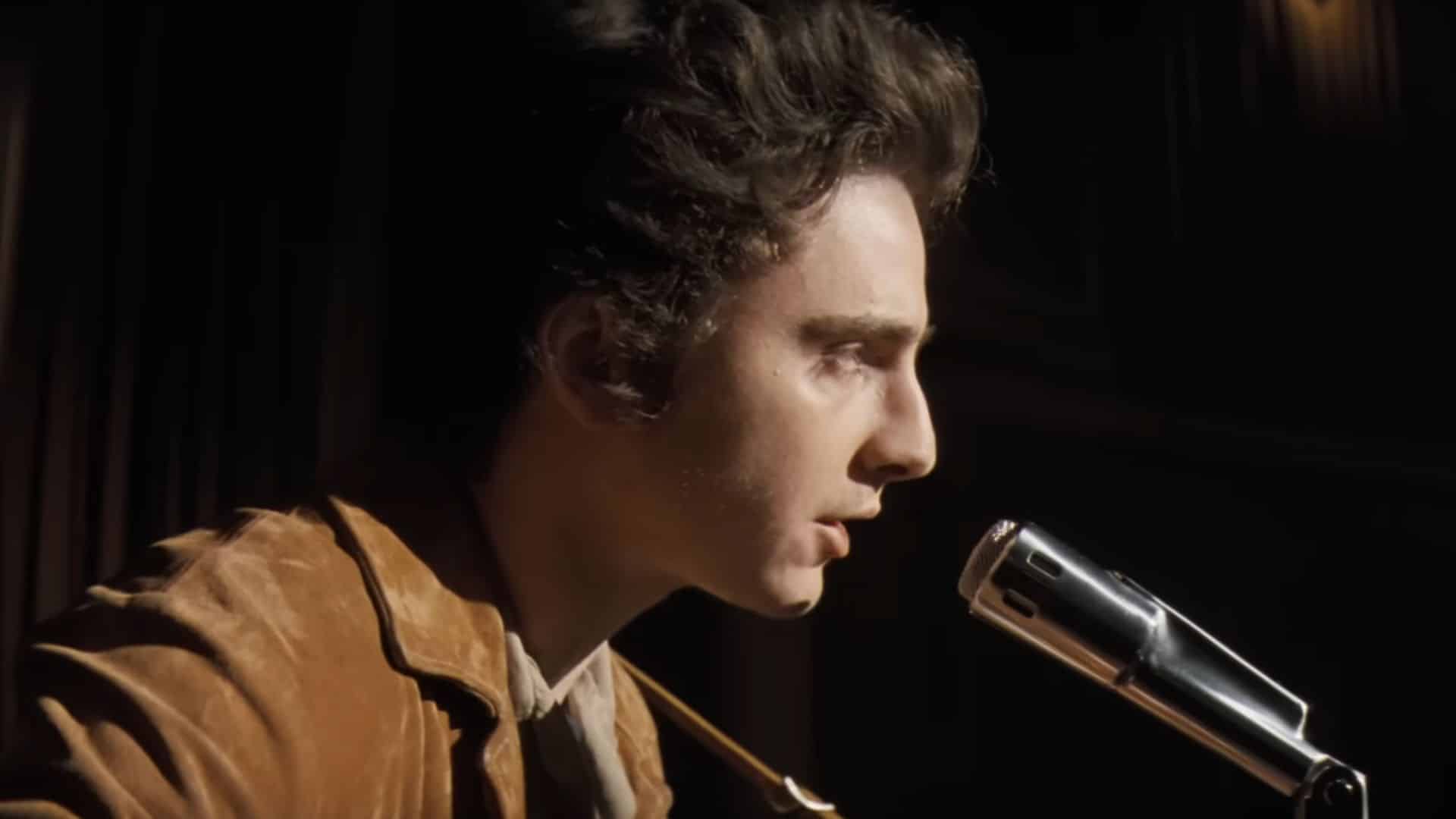 Timothée Chalamet como Bob Dylan