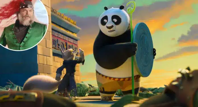 Jack Black Kung Fu Panda 4 Po en entrenamiento