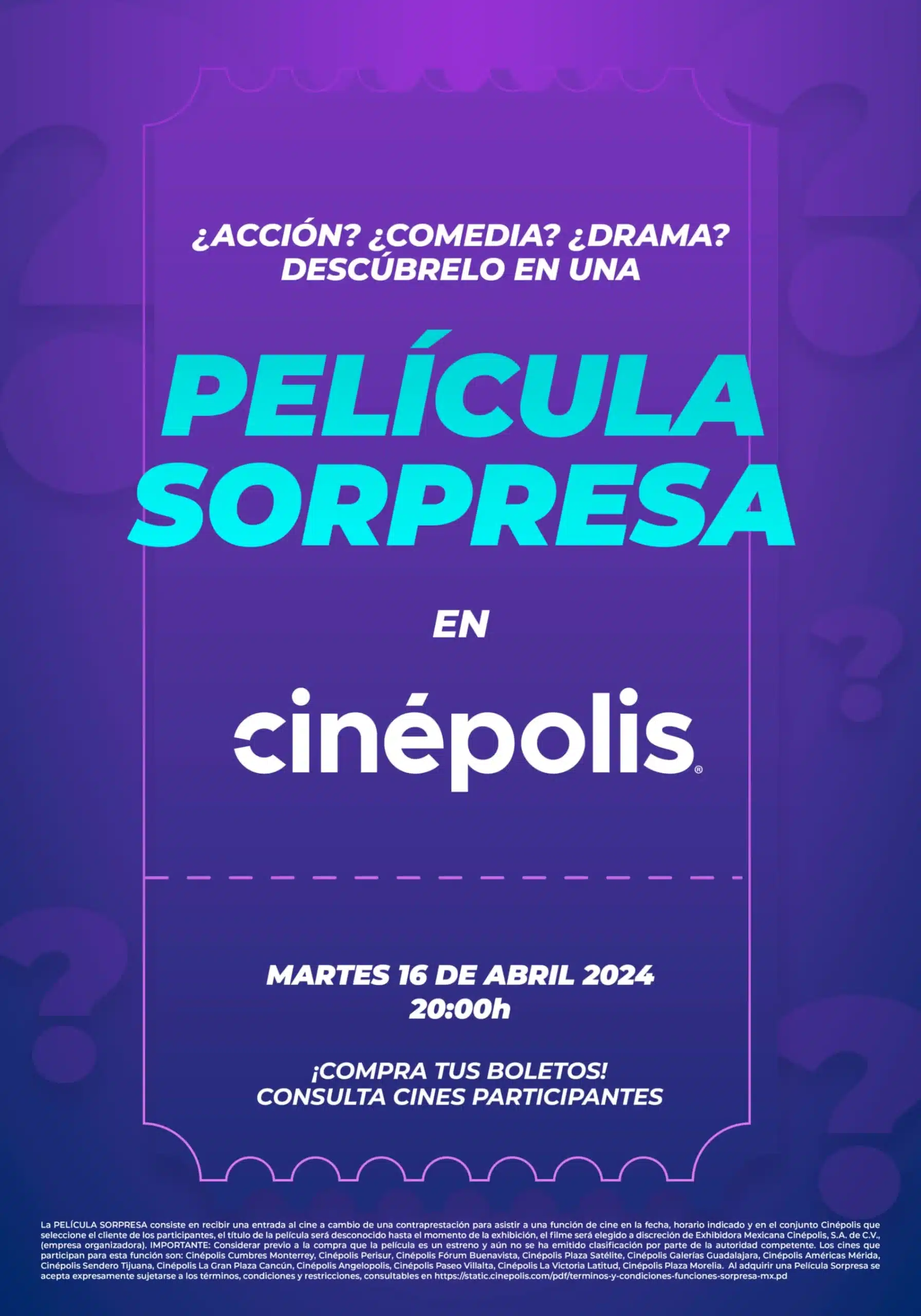 Película sorpresa Cinépolis