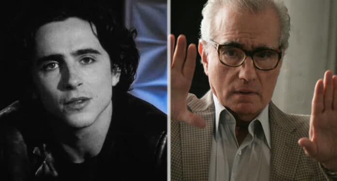 Timothée Chalamet y Martin Scorsese