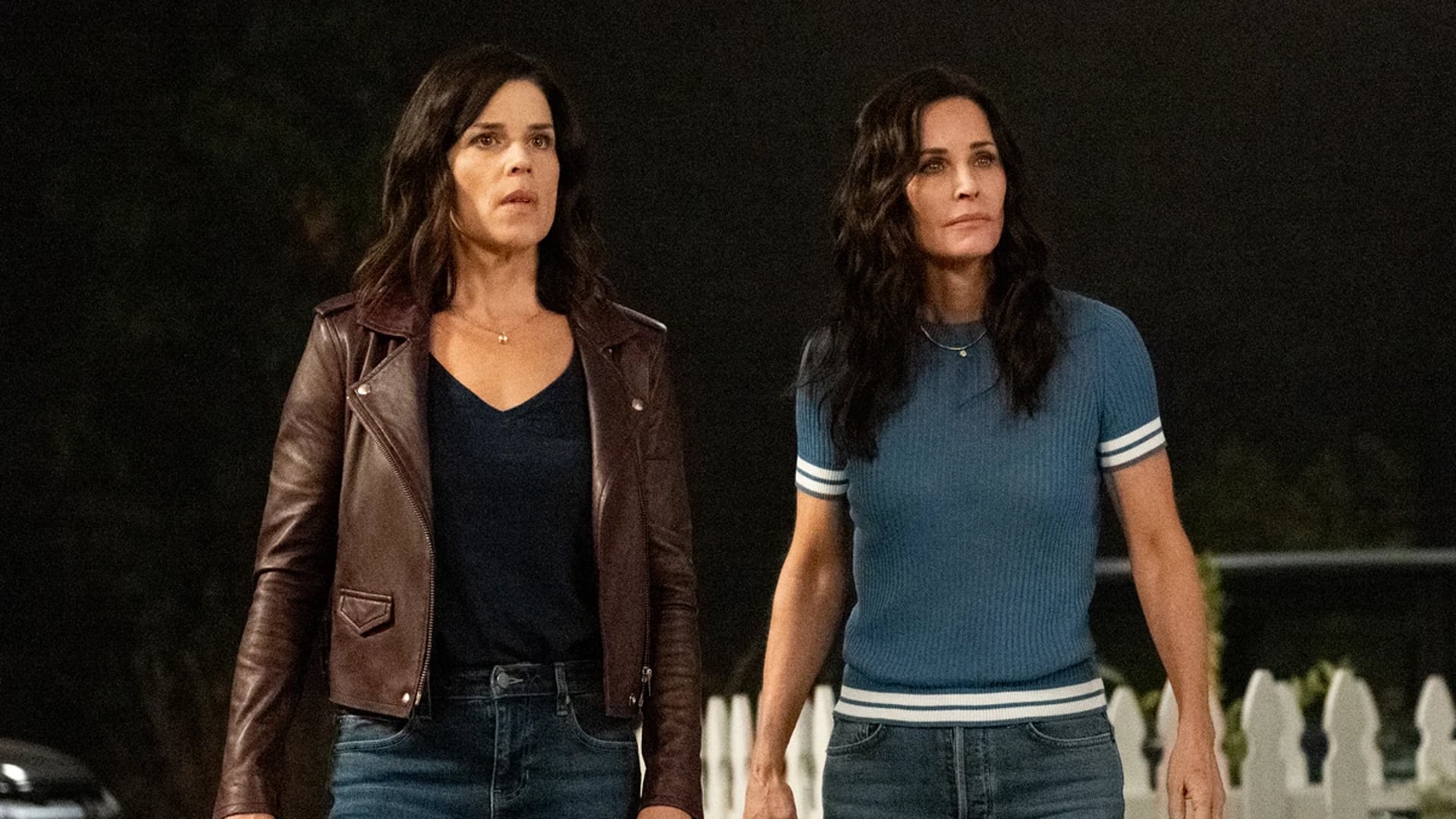 Neve Campbell y Courtney Cox Scream