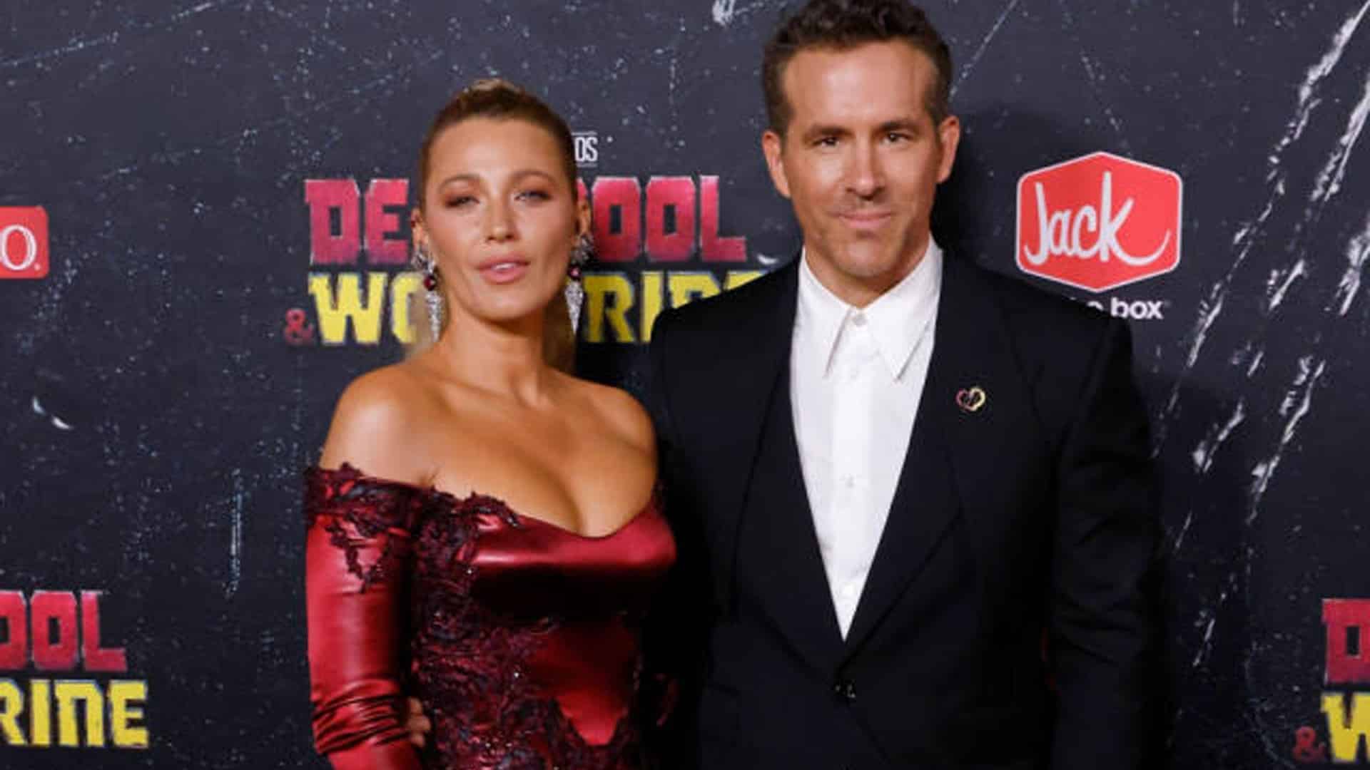 Blake Lively y Ryan Reynolds en la premiere de Deadpool y Wolverine