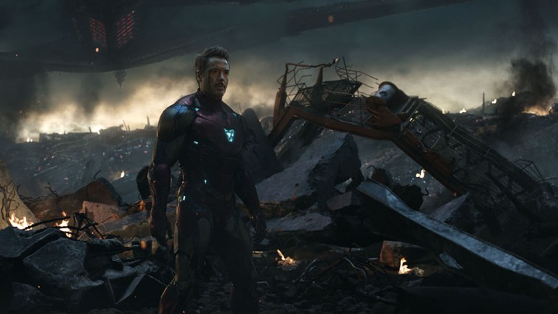 Robert Downey Jr. como Iron Man en Endgame.