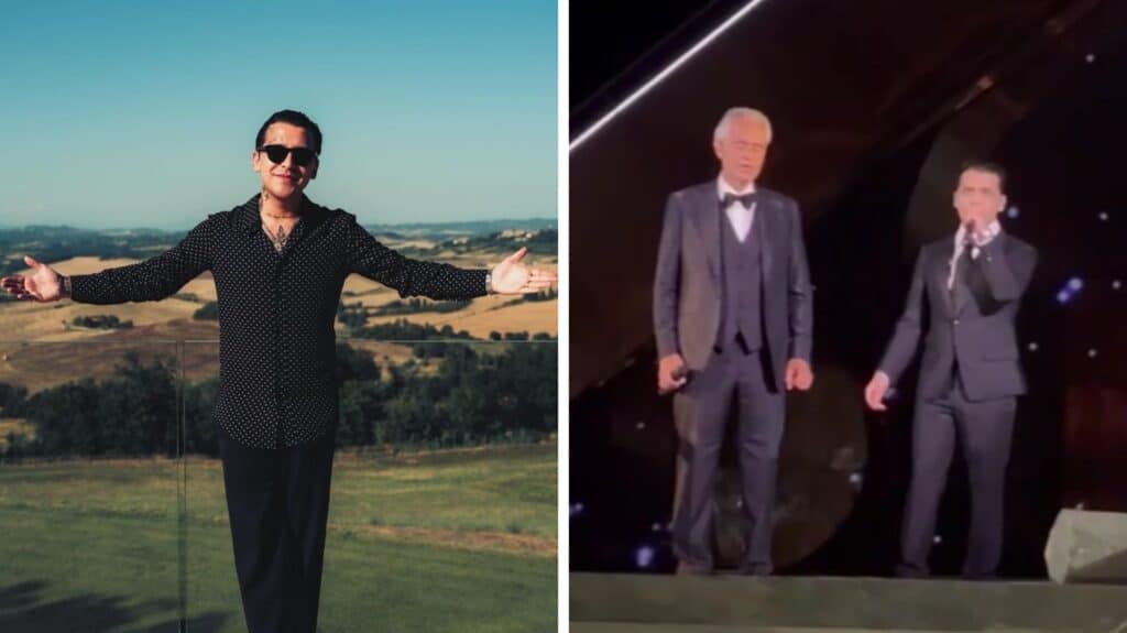 ¡Orgullo mexicano! Así se presentó Christian Nodal con Andrea Bocelli