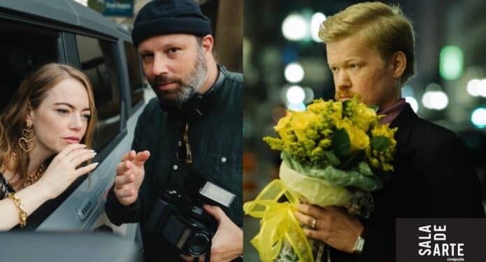 Jesse Plemons Emma Stone y Yorgos Lanthimos