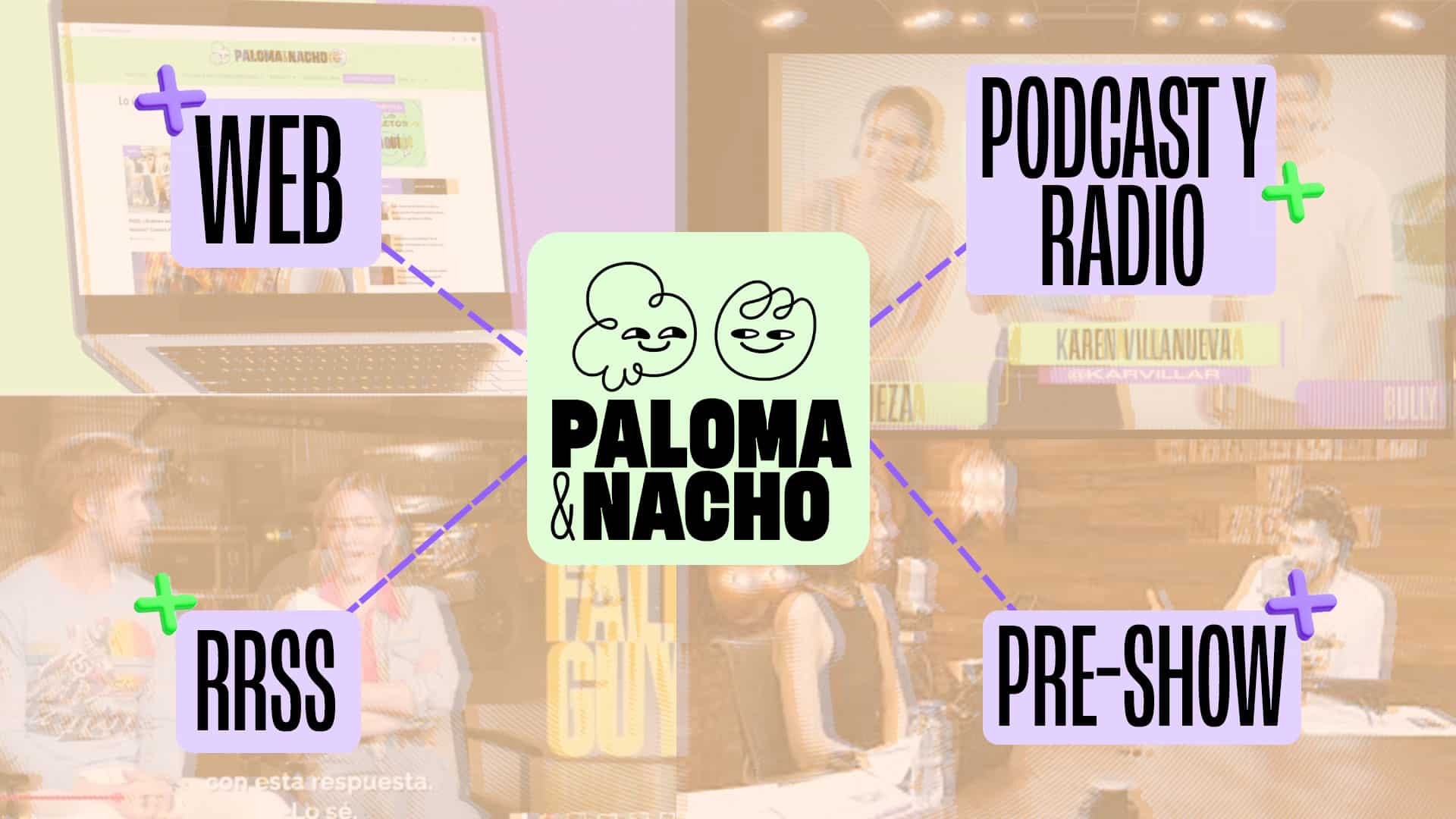 Redes sociales, web, podcast Paloma y Nacho 