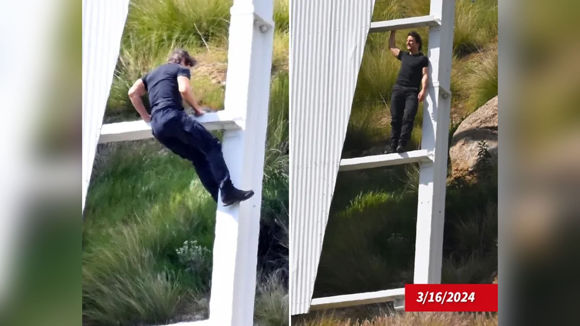 Tom Cruise en el letrero de Hollywood