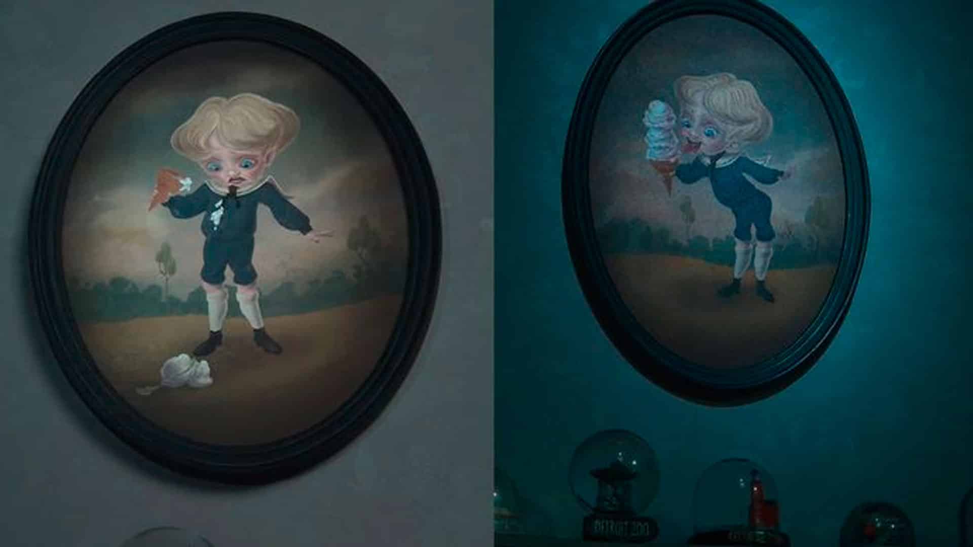 El retrato del niño de azul en Coraline y la puerta secreta