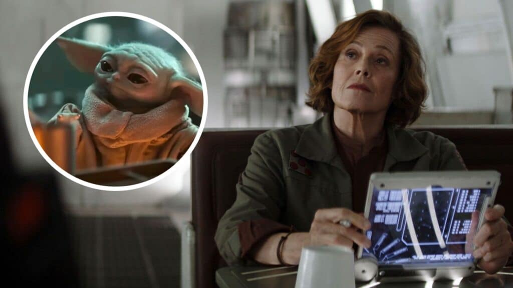 Sigourney Weaver Grogu The Mandalorian