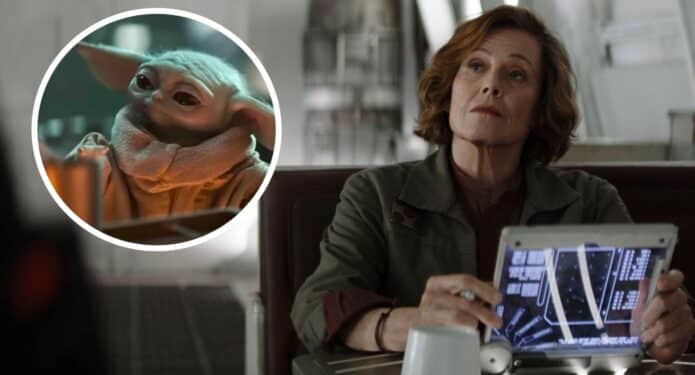 Sigourney Weaver Grogu The Mandalorian