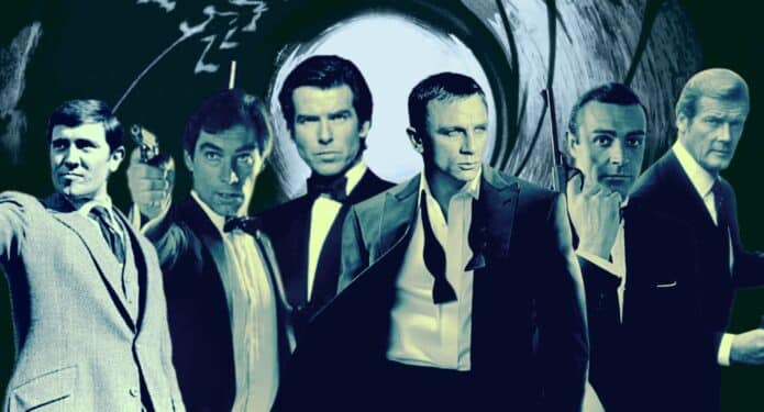 Sean Connery, George Lazenby, Roger Moore, Timothy Dalton, Pierce Brosnan y Daniel Craig en la saga 007 James Bond
